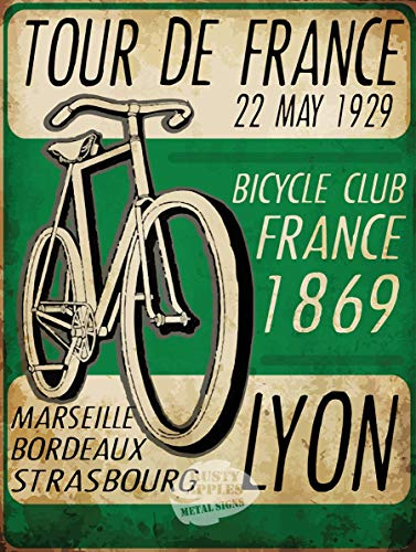 Tour De France Bicycle Club 1869 Metal Sign - 3 Sizes To Choose (12” x 8” 300 x 200 mm)
