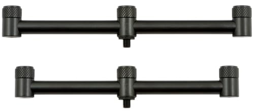 Fox Black Label 3-Rod QR (23 & 26cm) Buzzer Bar - 2 Buzzerbars für Karpfenruten, Rutenständer zum Angeln auf Karpfen, Halterung für Angelruten