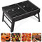 AGM Barbecue Charbon de Bois, 520x295x222 mm, BBQ Grill Démontable | Pliable | Portable | BBQ Charbon de Table en Acier pour Pique-Nique, Voyage, Jardin, Camping
