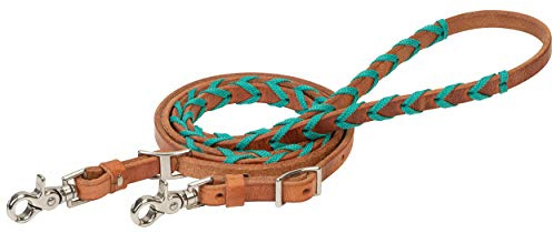Weaver Leather Laced Barrel Rein with Polyester Shoe Lacing, 5/8 x 8'