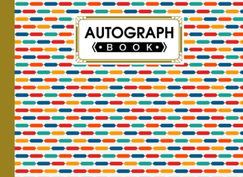 Autograph Book: horizontal lines Cover | Memory Book, Signature Celebrity Memorabilia Album Gift, Size 8.25 x 6 By Rosina Ford