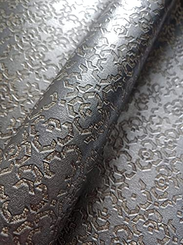 NEWROOM Tapet Grå Vliestapet Orientalisk - Arabiskt Ornament Metallic Glans för Vardagsrum Sovrum