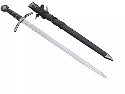 Kurzschwert - Langer Dolch Schwert echt Metall Templerschwert TX1063-230A mit Scheide und mit Gürtel Dekoratives für Mittelalter zur Rekonstruktion oder als Geschenk