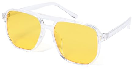 FEISEDY Retro Square Sonnenbrille Damen Herren 70er Jahre Vintage B2835 | Trendy Brille, Double Brücke, UV400 Schutz