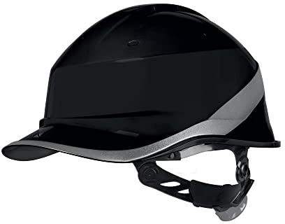 Ventilerad bygghjälm med ABS baseballlås rotor runt huvud 53–64 cm dielektrisk Deltaplus Diamond VI vind – unik, svart