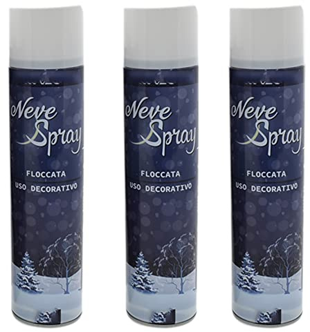 3 Schneespray Max 150 ml zur Dekoration von Weihnachtsbaum, Krippen, Fenstern, Haus, Kunstvitrinen