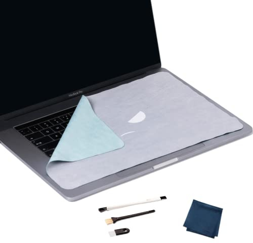 Bqover 2 Pack Reversible 15 Microfiber Laptop Keyboard Cover Cloth for MacBook 14’’and MacBook Pro 15,Microfiber Liner Cleaning Cloth for MacBook