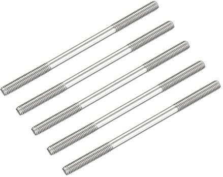 METALLIXITY Doppelseitige Stiftschrauben (M6-Gewinde 90 mm Länge) 5 Stück, 304 Edelstahl-Doppelgewindebolzen – für die Hauswartung