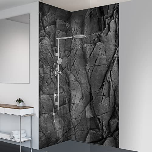 yourplate Duschrückwände mit individueller Größe (2 Rückwände – Premium Matt – st09) – Duschrückwand Alu mit Feuchtigkeitsschutz – Rückwand Dusche zur einfachen Montage