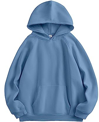 ANRABESS Women Hoodies Oversized Fleece Long Sleeve Comfy Casual Basic Pullover Sweatshirts 2025 Fall Outfits Y2K Clothes Deep Blue Medium