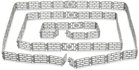 TOYMANY 64Stück Klein Pferdezaun Spielzeug, Mini Pferd Corral Fechten Zubehör Spielzeug,Koppel, Bauernhof, Scheune, Paddock, Pferd Tierfiguren, pädagogische Kuchendekoration für Kinder und Kleinkinder