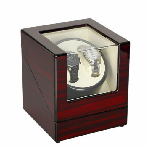 MAIL MORE Automatic Watch Winder, Wristwatch Winding Box, Watch Storage Box, Watch Rotating Stands Holders, Watch Display Box, Japanese Quiet Motor, Watch winder for Unisex Men Women 2 Watches Double