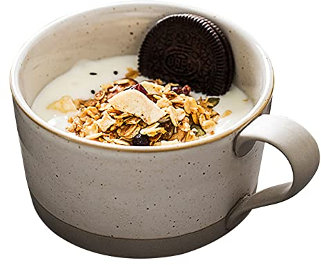 EFARMA Tazza per zuppa, Tazza da zuppa, Scodella for la Colazione for Gelato, Dessert, Piccola Ciotola in Ceramica, Tazza da zuppa Adatta al microonde.-blu-450 ml (Colore: Bianco)