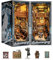 RONSTONE DIY Book Nook Kit - Puppenhaus mit LED-Licht,Kreatives Bauen Mini Booknook Bücherregaleinsatz Dekor,3D Puzzles Detektiv Büro Buchstützen Modell Regal Dekoration für Erwachsene