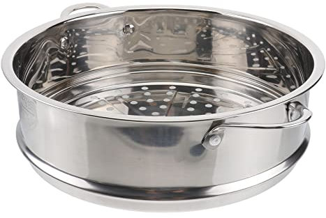 ANSNOW Bandejas Vaporera de Verduras Olla de Acero Inoxidable Vaporera con Tapa Vaporera Asiática Pasta Olla Al Vapor Cesta de Metal Olla de Vapor Bandeja Resoporte Cesto Cocina Vaporera Caldera par