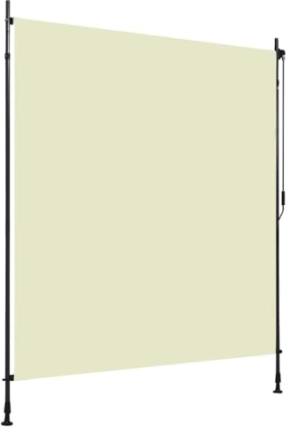 Kavolet Senkrechtmarkise 200x270cm Außenrollo mit Kurbel, Vertikalmarkise Sonnenmarkise Balkonrollo Sichtschutz Seitenzugrollo Sonnenschutz Windschutz Markise für Terrasse und Balkon, Creme