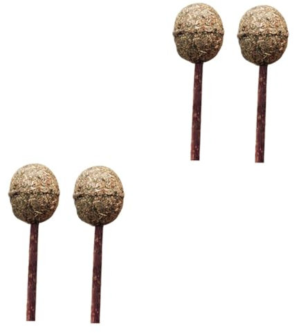 MERRYHAPY 4stücke Katzenminze Lollipop Kauspielzeug Aus Holz Für Katzenspiel Zahnpflege Und Spaß Tragbarer Molar-Spielzeug- Für Kleine Bis Mittelgroße Katzen Braun