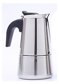 Caffettiera in acciaio inox per caffè espresso da 2/4/6/9 tazze, per caffè italiano, moka da 2/4/6/9 tazze, in acciaio inox (B-2 tazze/100 ml)