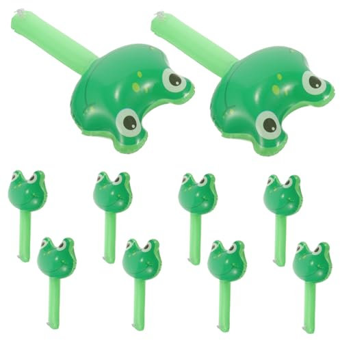 Cabilock 10pcs Frog Animal Inflatable Hammer Toy Plastic Pool Party Favor Children's Inflatable Toy Mallet Small Size for Boys and Girls Birthday Party