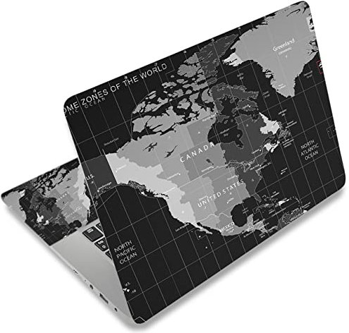 icolor Laptop Skin Sticker Decal 12 13 13.3 14 15 15.4 15.6 inch Personalized Universal Notebook Vinyl Skin Stickers Cover Art Decal Computer Protector (World Map)