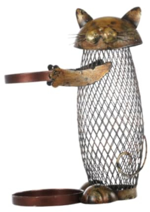 Baoblaze Katzen Weinregal Flaschenhalter Geschenke, Organizer Katzenstatue Wohndekoration Basteln Spardose Dekor Weinflaschenhalter,