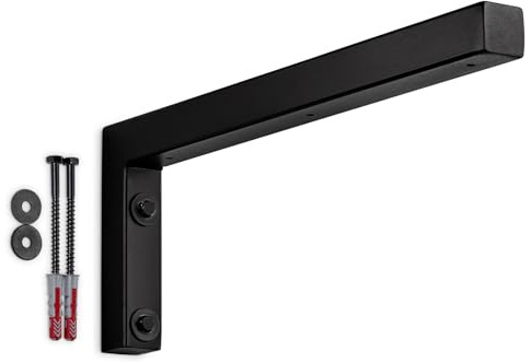 SOTECH 1x Wandkonsole L-Form 400x150x30 mm schwarz matt pulverbeschichtet | robuste Regalkonsole zur Wandmontage, besonders geeignet für DIY-Projekte