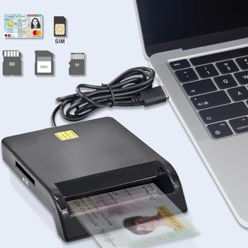 Rydkas Lector de tarjetas CAC multifunción, lector de tarjetas inteligentes DOD Military USB Common Access CAC, compatible con Windows, Mac OS y Linux para Smart Card/ID/SD/SDHC/SDXC/Micro SD/T-Flash