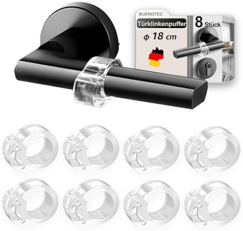 Türklinkenpuffer - 8er Set Türstopper Klinke, Transparente Türstopper für Türklinke, Türgriff und Fensterklinke Anschlagdämpfer Stopper zum Schutz vor Macken, Ø18mm, Geeignet für Ø17mm-Ø20mm Türgriffe