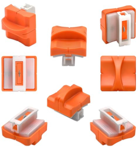 Meafeng 8 Stück Papierschneider Ersatzklingen, Schneidemaschine Papier Cutter Ersatzklingen mit Sicherheitssicherung Design für A4, A5Papierschneider, Orange