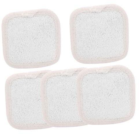 WRITWAA 5 Esponjas de Lufa Borde, Exfoliante Corporal para Ducha, Elimina Células Muertas, Fácil de Agarrar, Adecuado para Baño