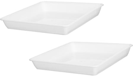UPKOCH Piattini per Vasi Quadrati da Esterno 2 Pezzi in Plastica Bianca | Raccolta Acqua, Struttura Spessa, per Balcone e Giardino, Adatti a Piante Grasse e Vasi