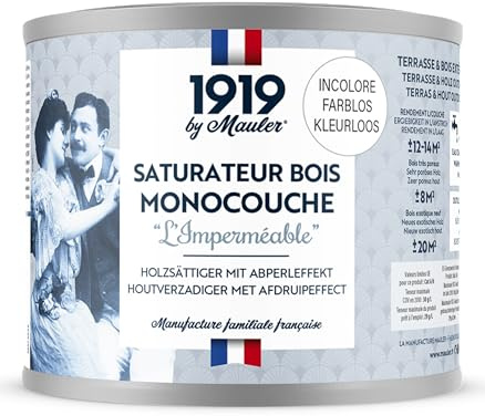 MAULER - Saturateur bois Monocouche - L'Imperméable Mat Incolore 0,5L | Effet déperlant, protection UV, tache - Entretien facile - Terrasse & Bardage - Manufacture Mauler depuis 1919