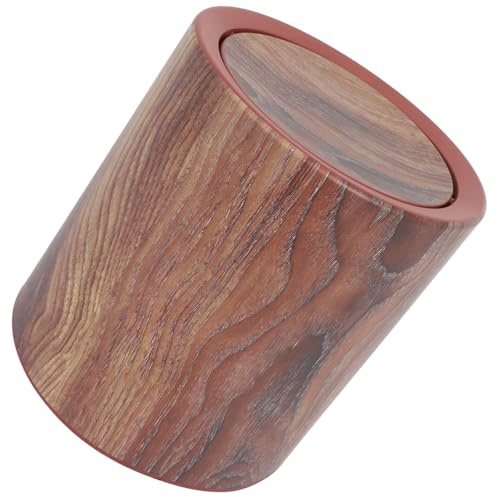 DECORNIJIA Cestino Spazzatura Con Coperchio a Ribalta Effetto Legno Naturale Per Bagno Pattumiera Per Rifiuti Dimensioni Domestiche Resistente All Uso Quotidiano Adatto Per Casa e Ufficio