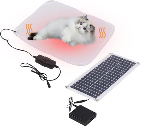 Solar Heizkissen Für Hunde – Solarbeheiztes Hunde Und Katzenbett, Weiches Isoliertes Wärmepad, Robuste Outdoor Verarbeitung | Gleichmäßige Temperatur Mit Umweltfreundlicher Heizung Für Kältebeständge