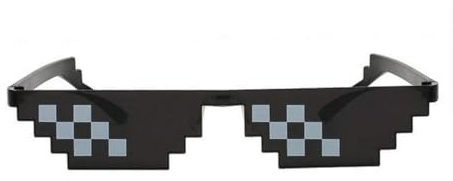 Joygoodta Pixel solglasögon, plast roliga nyheter solglasögon leksak nöje fotorekvisita (svart)