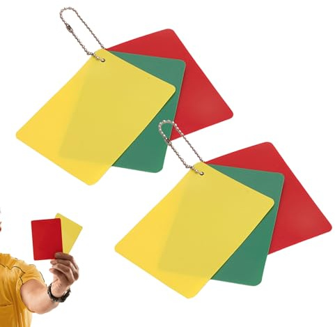 Carte da arbitro di calcio, accessori per arbitro per partite sportive, colore rosso, giallo, verde, per campo di intrattenimento e allenamento nel parco giochi