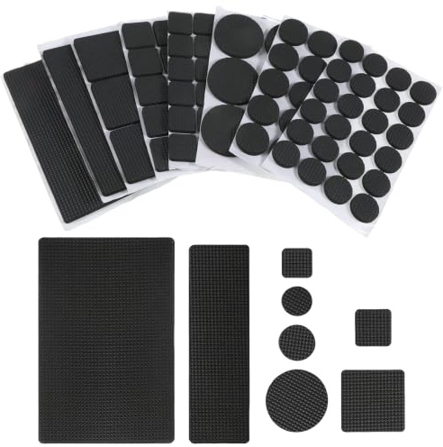 96 Stück Anti Rutsch Pad Selbstklebend, Anti Rutsch Pad Selbstklebend Rutschhemmer Gummi Matte Runde Rechteckige Möbel Rutschhemmer Antirutschmatte Möbelstopper Pads für Möbelfüße Stuhlbeine, Sofas