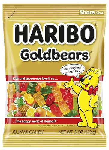 HARIBO Goldbears, Gummi Candy, 5 oz Bags (12 Packs) Assorted Flavors