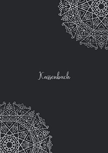 Kassenbuch: Einnahmen / Ausgaben / Haushaltsbuch / Buchführung für Kleingewerbe und Selbstständige 100 Seiten DIN A4 silber Mandala Muster