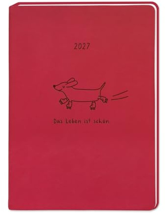 Terminplaner Lederlook 2027 Rot: Terminplaner Lederlook A6