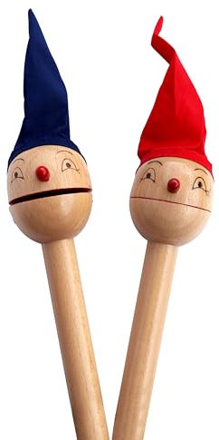 BestSaller 1196 Knallkopf / Narrenstab / Klapperkopf mit Mützchen 18 cm farblich Sortiert (1 Stück Farbe zufällig)