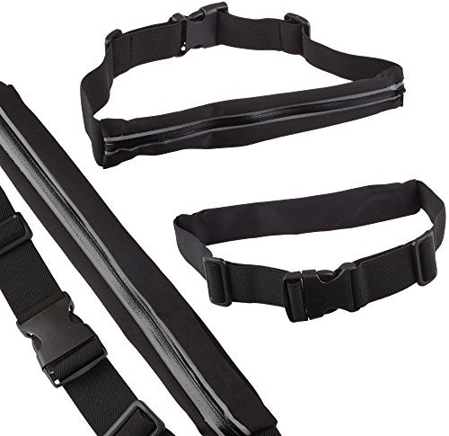 Lilware Invisible Waist Bag Sicherheit Hüfttasche. Flexible und Verstellbare Gürtel für Laufen, Radfahren, Wandern, Geocaching und Andere Aktivitäten.