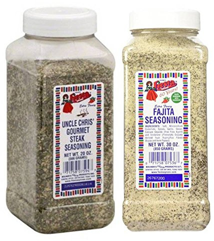 Bolner's Fiesta Uncle Chris Steak and Fajita Seasoning Bundle, 20-30 Oz. Ea.