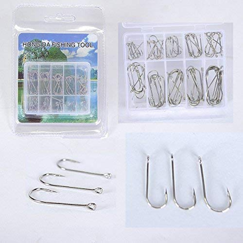 Angelhaken Angel Vorfachhaken mit Öhr Haken 80x in Box (Haken)