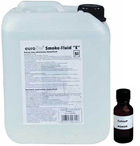 5 Liter Eurolite E (Extrem) Nebelfluid + 30 ml Duftstoff Kokos, Smoke-Fluid, Nebel-Fluid-Flüssigkeit für Nebelmaschine