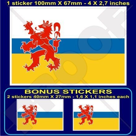 LIMBURG Provinz Flagge Niederlande, Niederlande Niederländisch 100mm Auto & Motorrad Aufkleber, Vinyl Sticker x1+2 BONUS