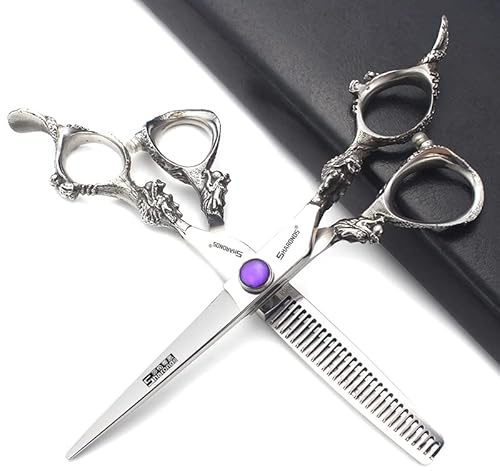 sharonds 6 Zoll Professionelle Friseurscheren Haarscheren Set Salon Hair Cutting Effilierschere Schere Cutter Scheren Edelstahl