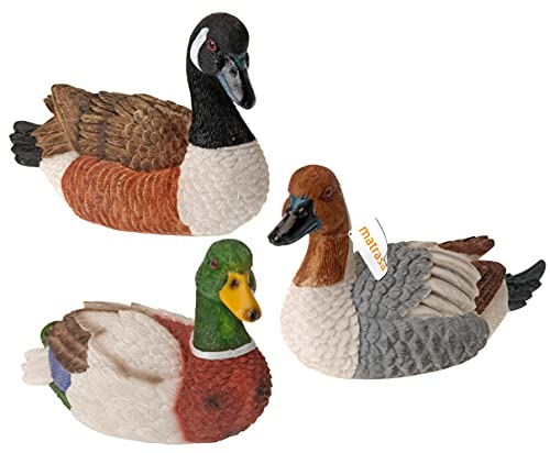 matrasa Enten-Trio - Set aus 3 Enten in Lebensgröße - Erpel Stockente Dekoente Gartendeko