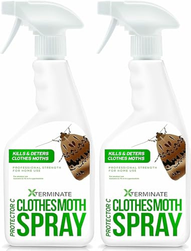 Xterminate 2 x 1L Carpet/Clothes Moth Killer Spray Treatment | Fast Acting, Safe and Effective on All Carpets, Rugs, Upholstery and Other Surfaces