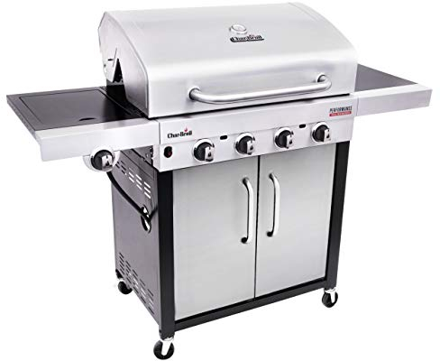 Char-Broil New Performance Series 440S - Griglia Barbecue a Gas con 4 Fuochi con Tecnologia TRU-Infrared, Finitura Acciaio Inox